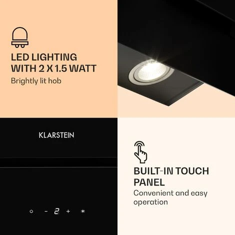 Klarstein Aurica 60 - Cappa Aspirante, 60 Cm, 600 M³/h, LED, Touch, Vetro 7 Klarstein Aurica 60 - Cappa Aspirante, 60 Cm, 600 M³/h, LED, Touch, Vetro - immagine 5