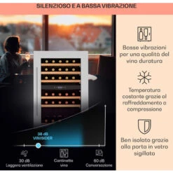 Klarstein Vinsider 35D Cantinetta Frigo A Incasso 128 Litri 41 Bottiglie Di Vino 2 Zone -Fornello Italia 14061672 4