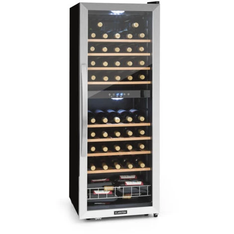 Klarstein Vinamour 54 Duo - Frigorifero Per Vini, 2 Zone, 148 Litri, 54 Bottiglie, Display Touch 3 Klarstein Vinamour 54 Duo - Frigorifero Per Vini, 2 Zone, 148 Litri, 54 Bottiglie, Display Touch