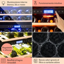 Klarstein Vinovilla 43 Built-In Duo Cantinetta Vino A Due Zone 129l 43 Bott. 3 Colori Anta In Vetro 11 Klarstein Vinovilla 43 Built-In Duo Cantinetta Vino A Due Zone 129l 43 Bott. 3 Colori Anta In Vetro -Fornello Italia 14061923 5