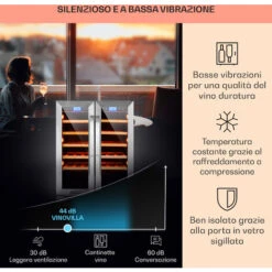 Klarstein Vinovilla 42 Twin Built-In Duo Frigovino A Due Zone 126l 42 Bott. 3 Colori Vetro -Fornello Italia 14061924 4