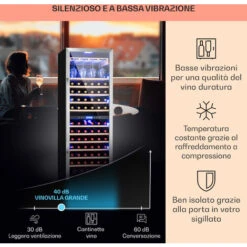 Klarstein Vinovilla Grande 165 Built-in Duo - Frigorifero Per Vini, 425 L, 165 Bottiglie, Luce A 3 Colori, Sportello In Vetro -Fornello Italia 14061927 4