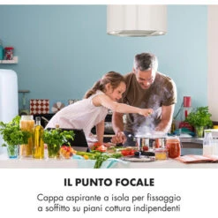 Klarstein Barett - Cappa Aspirante A Isola, Ø 35 Cm, Ricircolo, 558 M³/h, LED, Filtri Ai Carboni Attivi 8 Klarstein Barett - Cappa Aspirante A Isola, Ø 35 Cm, Ricircolo, 558 M³/h, LED, Filtri Ai Carboni Attivi -Fornello Italia 14061974 2