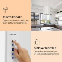 Klarstein Barett - Cappa Aspirante A Isola, Ø 35 Cm, Ricircolo, 558 M³/h, LED, Filtri Ai Carboni Attivi 11 Klarstein Barett - Cappa Aspirante A Isola, Ø 35 Cm, Ricircolo, 558 M³/h, LED, Filtri Ai Carboni Attivi -Fornello Italia 14061974 5