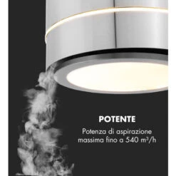 Klarstein Tron Ambience Cappa A Isola Ø38cm Ricircolo 540m³/h LED Acciaio Inox -Fornello Italia 14061982 2