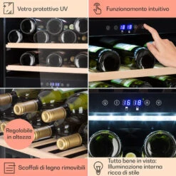 Klarstein Barossa 40 Duo - Frigorifero Per Vini, 2 Zone, 41 Bottiglie, Porta Di Vetro, Touch, LED -Fornello Italia 14062027 5