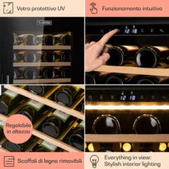 Klarstein Barossa 77 Duo Cantinetta Vino 2 Zone 191 L 77 Fl. Touch LED Nero -Fornello Italia 14062032 5