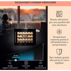 Klarstein Vinsider 24 Built-In Uno Onyx Exition Frigorifero Per Vini Da Incasso 24 Bottiglie 57 L -Fornello Italia 14062033 4