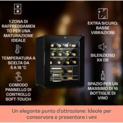 Klarstein Shiraz 16 Uno - Frigorifero Per Vini, 42 L, Pannello Di Controllo Touch, 131 W, 5-18°C -Fornello Italia 14062195 2