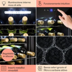 Klarstein Shiraz 16 Uno - Frigorifero Per Vini, 42 L, Pannello Di Controllo Touch, 131 W, 5-18°C -Fornello Italia 14062195 5