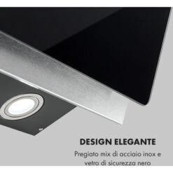 Klarstein Alessia Cappa Aspirante Inclinata 350 M³/h Push Control Nero -Fornello Italia 14062201 3