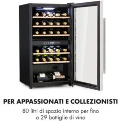 Klarstein Vinamour 29 Duo - Frigorifero Per Vini, 2 Zone, 80 L/29 Bottiglie, 5-22°C, Touch -Fornello Italia 14458752 3
