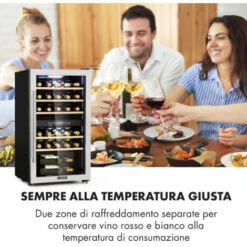 Klarstein Vinamour 29 Duo - Frigorifero Per Vini, 2 Zone, 80 L/29 Bottiglie, 5-22°C, Touch -Fornello Italia 14458752 4
