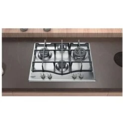 Hotpoint Ariston PCN 641 TIX Piano Cottura A Gas 4 Fuochi Griglie In Ghisa Bruciatore Tripla Corona 60 Cm Acciaio Inox -Fornello Italia 16505550 4