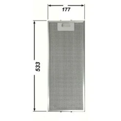 ELICA IKEA WHIRLPOOL FILTRO CAPPA METALLICO 533x177x9mm F 242
