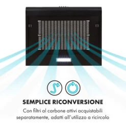 Klarstein Capannina Cappa Sottopensile 60cm 166m³/h LED Acciaio Inox Nero -Fornello Italia 18618347 3