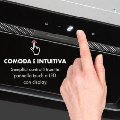 Klarstein Hektor Eco Cappa Aspirante Da Incasso 52 Cm 566 M³/h Touch Vetro Nero -Fornello Italia 20110761 4
