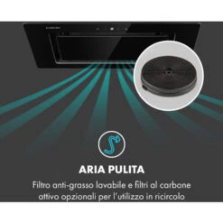 Klarstein Hektor Eco Cappa Aspirante Da Incasso 52 Cm 566 M³/h Touch Vetro Nero -Fornello Italia 20110761 5