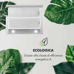 Klarstein Viola Cappa Aspirante Acciaio Inox 59,6 Cm 612m³/h Classe A Argento -Fornello Italia 20154985 3