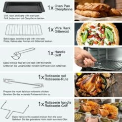 Nova Forno Elettrico 60 L Con 6 Modalità Di Cottura Con Girarrosto Teglia E Griglia -Fornello Italia 21669795 5