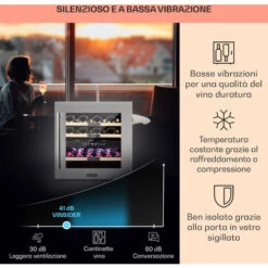 Klarstein Vinsider 36 Frigorifero Per Vini, 2 Zone Di Raffreddamento, 5-22°C, 85l, Acciaio Inossidabile -Fornello Italia 22853950 4