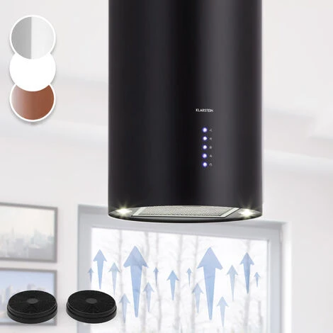 Klarstein Klarstein Beretta Cappa Aspirante A Isola Ø35cm A Ricircolo 650m³/h LED Nero 3 Klarstein Klarstein Beretta Cappa Aspirante A Isola Ø35cm A Ricircolo 650m³/h LED Nero