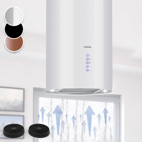 Klarstein Beretta Cappa Aspirante A Isola Ø35cm A Ricircolo 650m³/h LED Bianco 3 Klarstein Beretta Cappa Aspirante A Isola Ø35cm A Ricircolo 650m³/h LED Bianco