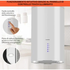 Klarstein Beretta Cappa Aspirante A Isola Ø35cm A Ricircolo 650m³/h LED Bianco 10 Klarstein Beretta Cappa Aspirante A Isola Ø35cm A Ricircolo 650m³/h LED Bianco -Fornello Italia 22854001 4