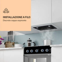 Klarstein Paolo - Cappa Aspirante Da Incasso, 52 Cm, Classe Energetica: A, 593 M³/h, LED Touch -Fornello Italia 22854050 3