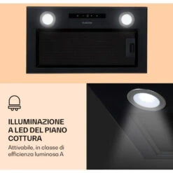 Klarstein Paolo - Cappa Aspirante Da Incasso, 52 Cm, Classe Energetica: A, 593 M³/h, LED Touch -Fornello Italia 22854050 4