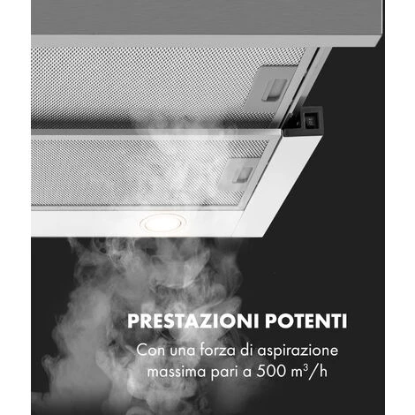 Klarstein Mariana 60 Cappa A Schermo Piatto 500 M³/h Di Scarico LED Bianco 5 Klarstein Mariana 60 Cappa A Schermo Piatto 500 M³/h Di Scarico LED Bianco - immagine 3