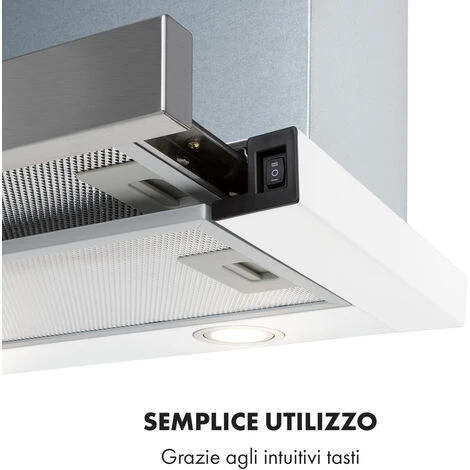 Klarstein Mariana 60 Cappa A Schermo Piatto 500 M³/h Di Scarico LED Bianco 6 Klarstein Mariana 60 Cappa A Schermo Piatto 500 M³/h Di Scarico LED Bianco - immagine 4