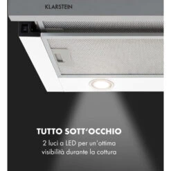 Klarstein Mariana 60 Cappa A Schermo Piatto 500 M³/h Di Scarico LED Bianco 11 Klarstein Mariana 60 Cappa A Schermo Piatto 500 M³/h Di Scarico LED Bianco -Fornello Italia 22854200 5