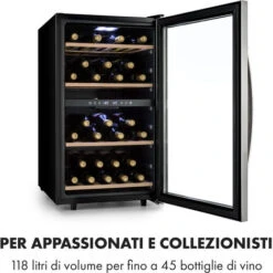 Klarstein Vinamour 45D Frigorifero Per Vini 2 Zone 118 L/45 Bottiglie 5-18 °C Inox -Fornello Italia 22854337 3