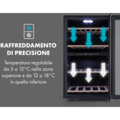 Klarstein Vinamour 45D Frigorifero Per Vini 2 Zone 118 L/45 Bottiglie 5-18 °C Inox -Fornello Italia 22854337 5