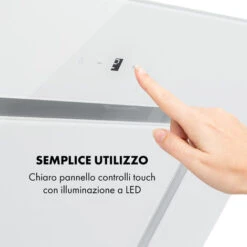 Klarstein Sofia 60 Cappa Aspirante 300 M³/h Touch-Control Frontale In Vetro Bianco -Fornello Italia 22854391 4