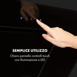 Klarstein Sofia 90 Cappa Aspirante 300 M³/h Touch-Control Frontale In Vetro Nero -Fornello Italia 22854394 4