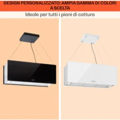Klarstein Kronleuchter XL Cappa Aspirante A Isola 90cm Ricircolo 590m³/h LED Touch Bianco -Fornello Italia 22854530 5