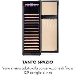 Klarstein First Class 129 Cantinetta Frigo Per Vino Dispenser 129 Bottiglie 5-22°C Nero -Fornello Italia 22854570 5