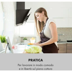 Klarstein Alessia Cappa Aspirante Senza Testa 350 M³/h Push Control Nero -Fornello Italia 22989881 2