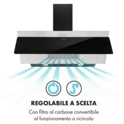 Klarstein Alessia Cappa Aspirante Senza Testa 350 M³/h Push Control Nero -Fornello Italia 22989881 4