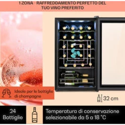 Klarstein Shiraz 24 Uno - Frigorifero Per Vini, 63 L, 24 Bottiglie, Pannello Di Controllo Touch, 5-18°C 9 Klarstein Shiraz 24 Uno - Frigorifero Per Vini, 63 L, 24 Bottiglie, Pannello Di Controllo Touch, 5-18°C -Fornello Italia 23627380 3