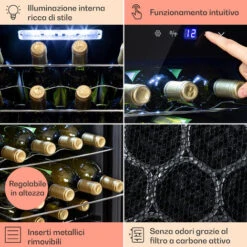 Klarstein Shiraz 24 Uno - Frigorifero Per Vini, 63 L, 24 Bottiglie, Pannello Di Controllo Touch, 5-18°C 11 Klarstein Shiraz 24 Uno - Frigorifero Per Vini, 63 L, 24 Bottiglie, Pannello Di Controllo Touch, 5-18°C -Fornello Italia 23627380 5