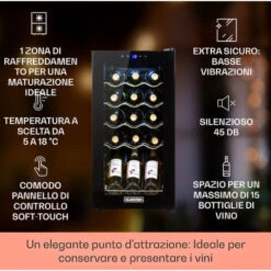 Klarstein Shiraz 15 Slim Uno - Frigorifero Per Vini, 44 L, Pannello Di Controllo Touch, 5-18°C -Fornello Italia 23803067 2