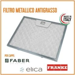 Filtro Cappa Metallico Alluminio Antigrasso 235x189x8 Mm FABER ARISTON ELICA TURBOAIR