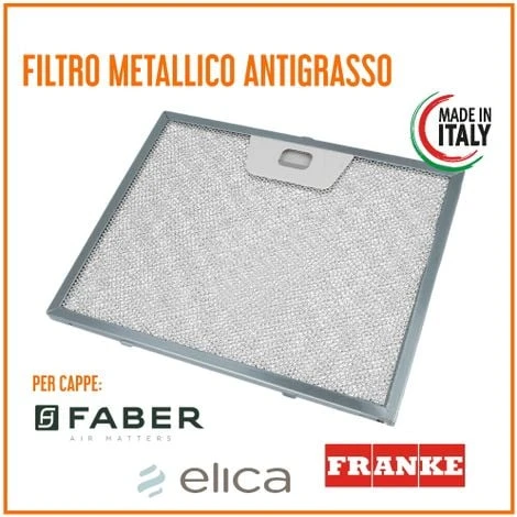 Filtro Cappa Metallico Alluminio Antigrasso 235x189x8 Mm FABER ARISTON ELICA TURBOAIR 3 Filtro Cappa Metallico Alluminio Antigrasso 235x189x8 Mm FABER ARISTON ELICA TURBOAIR