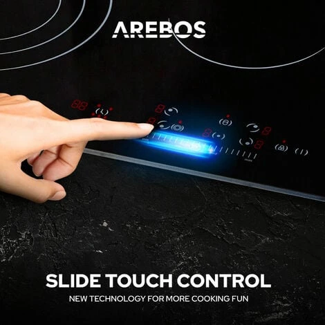 AREBOS Fornello In Vetroceramica Piastre Autosufficiente 8600 W 5 Fuochi 7 AREBOS Fornello In Vetroceramica Piastre Autosufficiente 8600 W 5 Fuochi - immagine 5