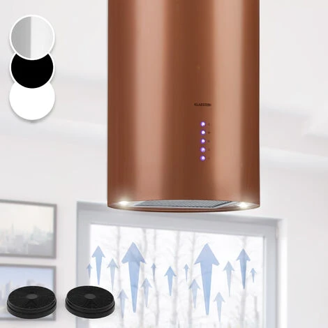 Klarstein Beretta, Cappa A Isola, Ø 35 Cm, Scarico/Ricircolo, 650m³/h, LED, Rame 3 Klarstein Beretta, Cappa A Isola, Ø 35 Cm, Scarico/Ricircolo, 650m³/h, LED, Rame