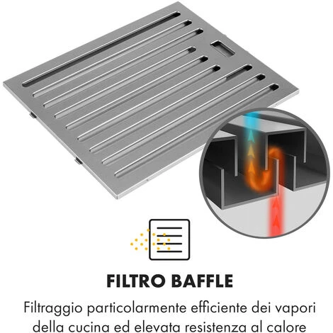 Klarstein Purista Americana, Cappa Aspirante, Filtro Baffle, 306 M³/h 5 Klarstein Purista Americana, Cappa Aspirante, Filtro Baffle, 306 M³/h - immagine 3