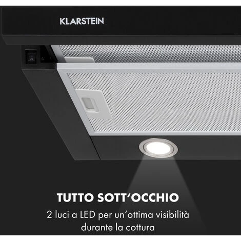 Klarstein Mariana 60 Cappa A Schermo Piatto 500 M³/h Di Scarico LED 7 Klarstein Mariana 60 Cappa A Schermo Piatto 500 M³/h Di Scarico LED - immagine 5